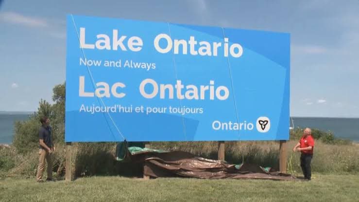 Canada installs large Lake Ontario sign in latest jab at US