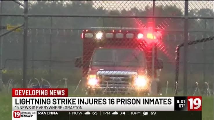 Sixteen inmates injured after lightning strikes US prison