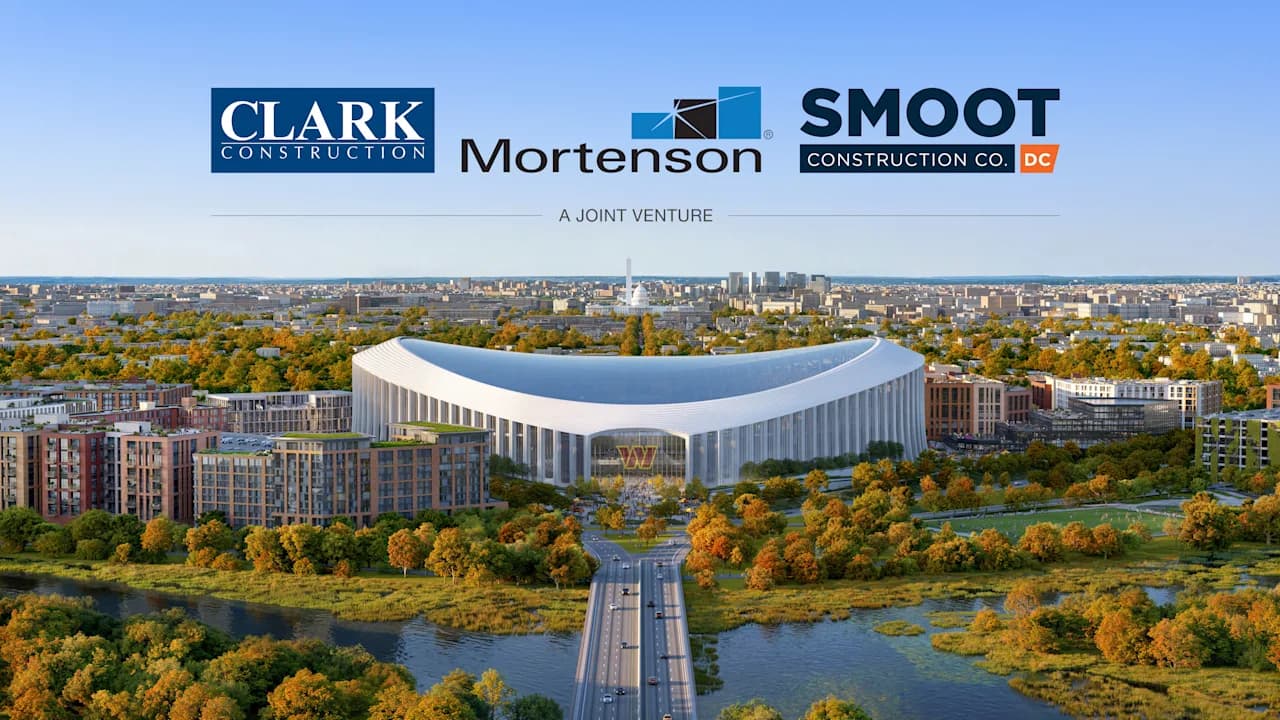 Clark, Mortenson and SmootDC Selected to Build New Washington Commanders Stadium