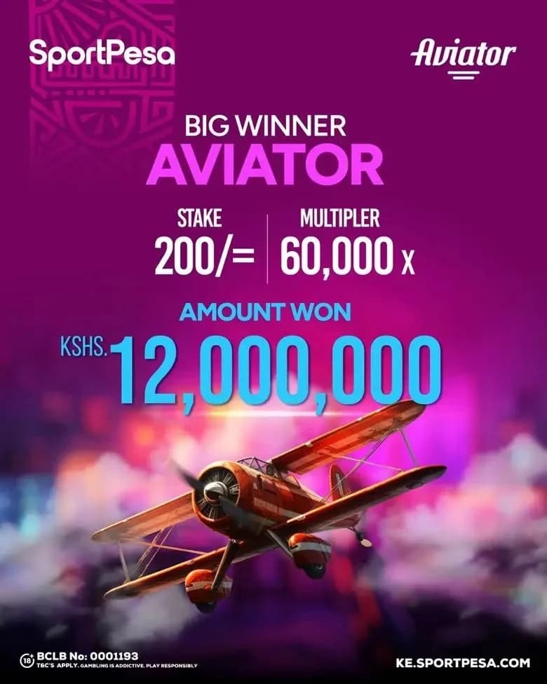 Lucky Man Wins KSh12 Million With 200 Bob Stake on SportPesa Aviator
