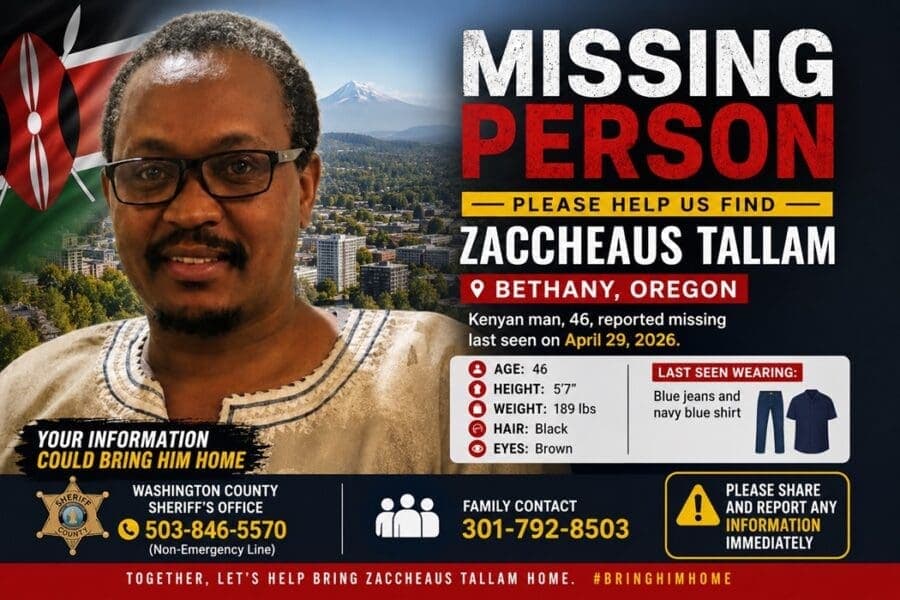 Kenyan Man Missing in Bethany, Oregon: Family Seeks Help