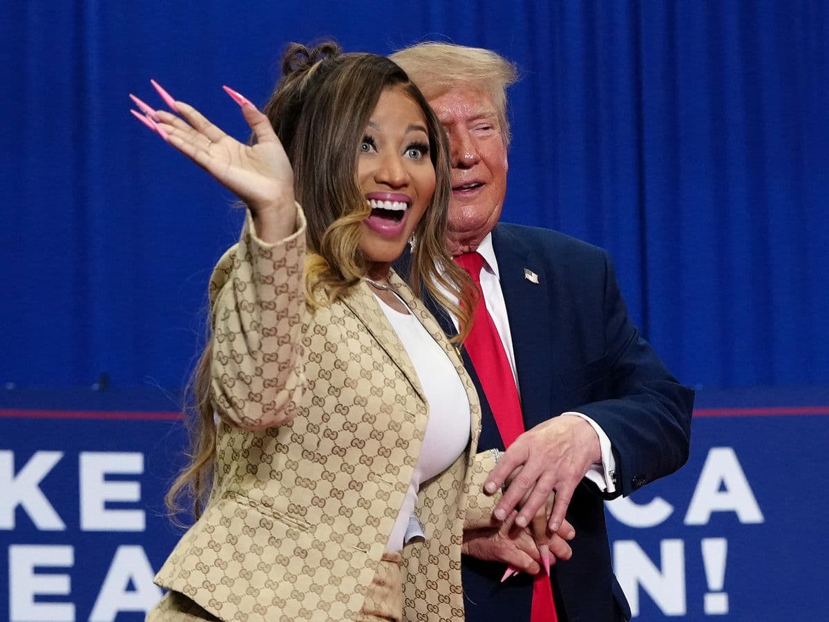 Rapper Nicki Minaj joins Trump onstage at Michigan rally