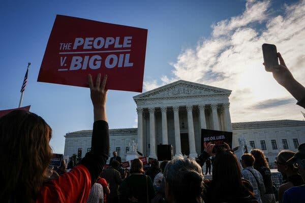 Justices divided over climate change case and liability for oil producers