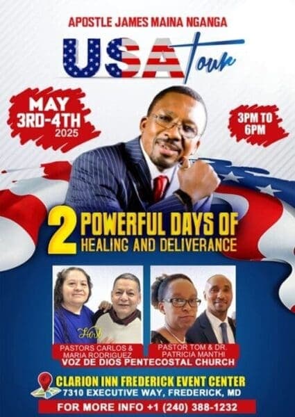 US Tour: Healing & Deliverance with Pastor Nganga in Fridrick MD