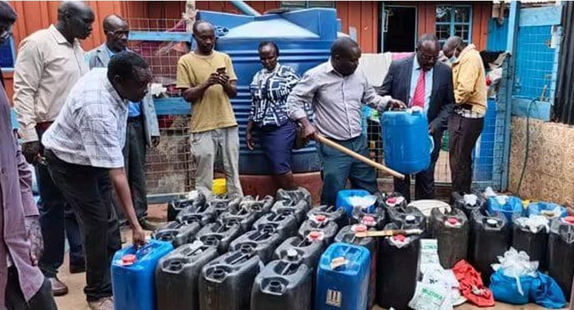 Suspect on the run as KRA raids facility with illicit ethanol, tobacco