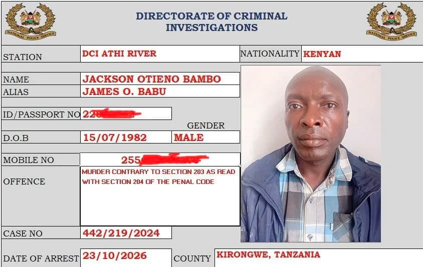 Fugitive Murder Suspect Arrested in Tanzania After Two-Year Manhunt