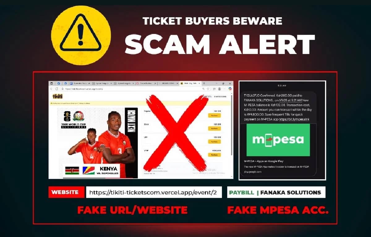 SCAM ALERT: Fans Warned of Fake Website Selling Harambee Stars Tickets