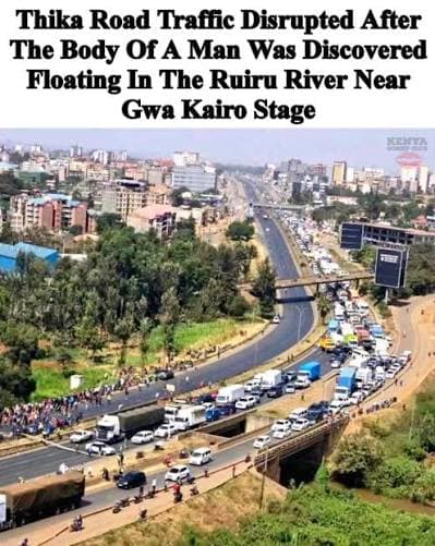 Unknown man’s body retrieved from Ruiru River on Thika Superhighway