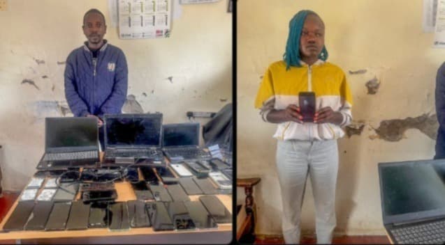 Two arrested as police recover stolen electronics in Kayole