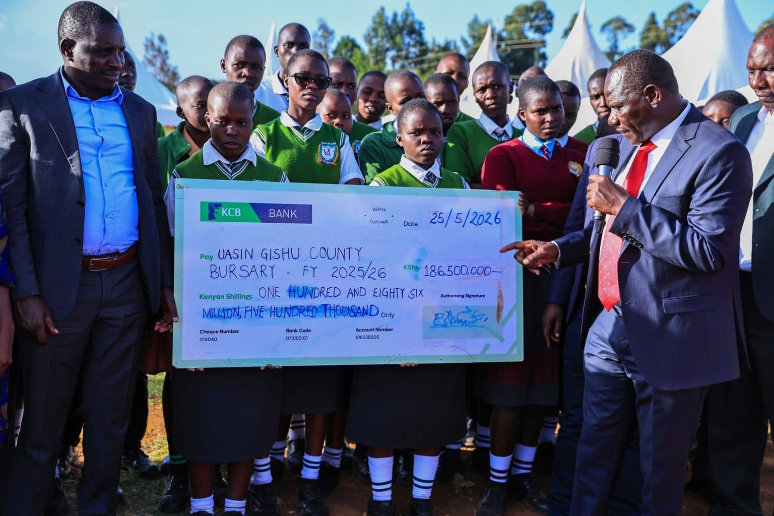 Uasin Gishu Youth urged to enroll in VTCs as Sh186.5M bursary disbursed
