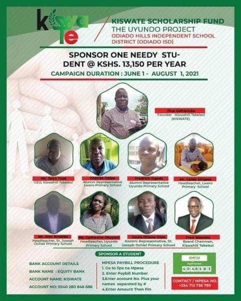 Fundraiser To Support Kiswate Scholarship Fund For 45 Students