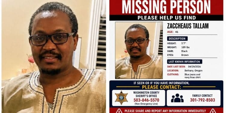 Missing Kenyan Zacchaeus Tallam Found Dead in Portland US