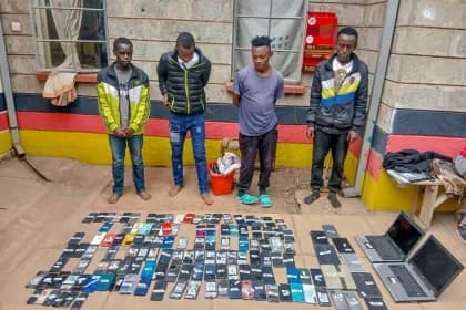 Four arrested as police recover 132 stolen mobile phones in Kayole