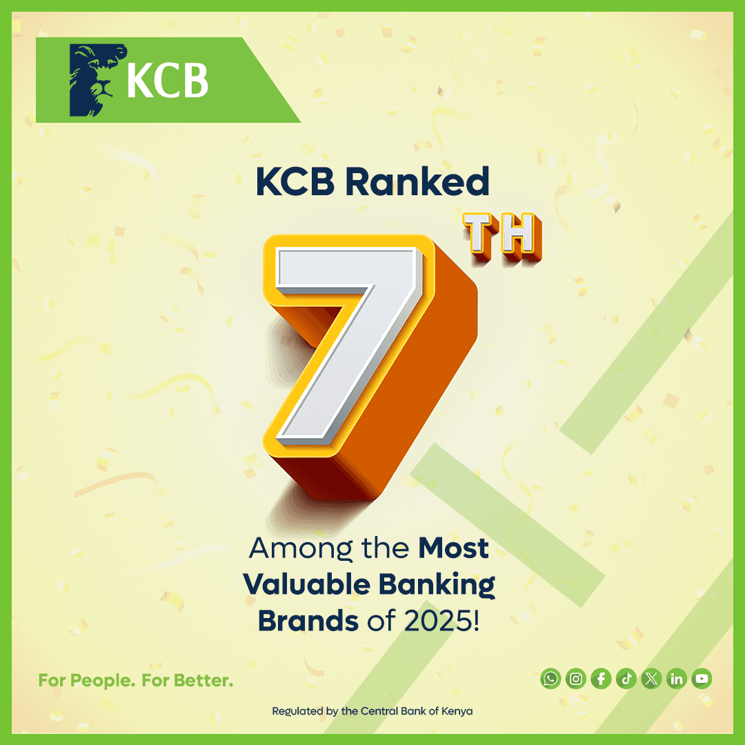 KCB ranked 7th strongest banking brand globally, Leading Africa’s financial growth