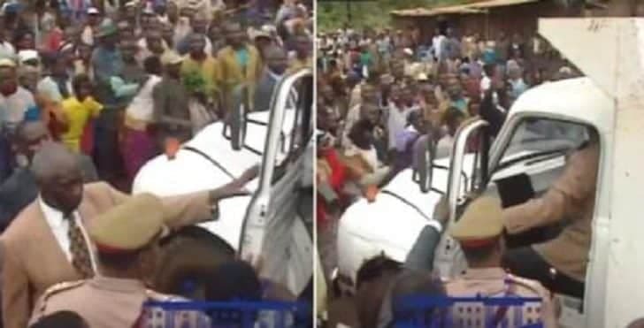 Video of Moi Riding on a Lorry After His Convoy Got Stuck