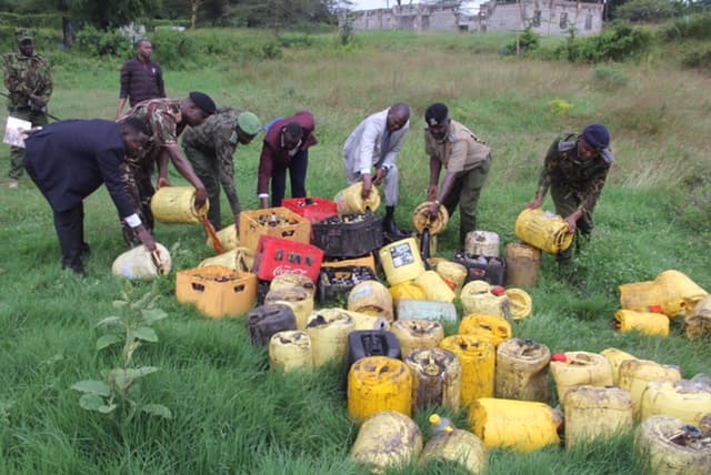 Authorities destroy over 2,000 litres of illicit brews in Nanyuki