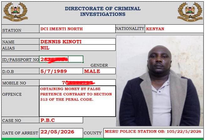 Man Arrested for Allegedly Defrauding Retired Teacher Sh7.5 Million in Fake Gold Deal