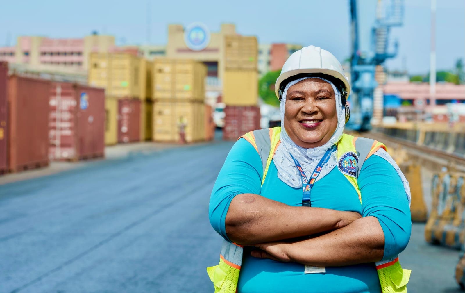 Fatuma Bakari, the rail mounted gantry operator