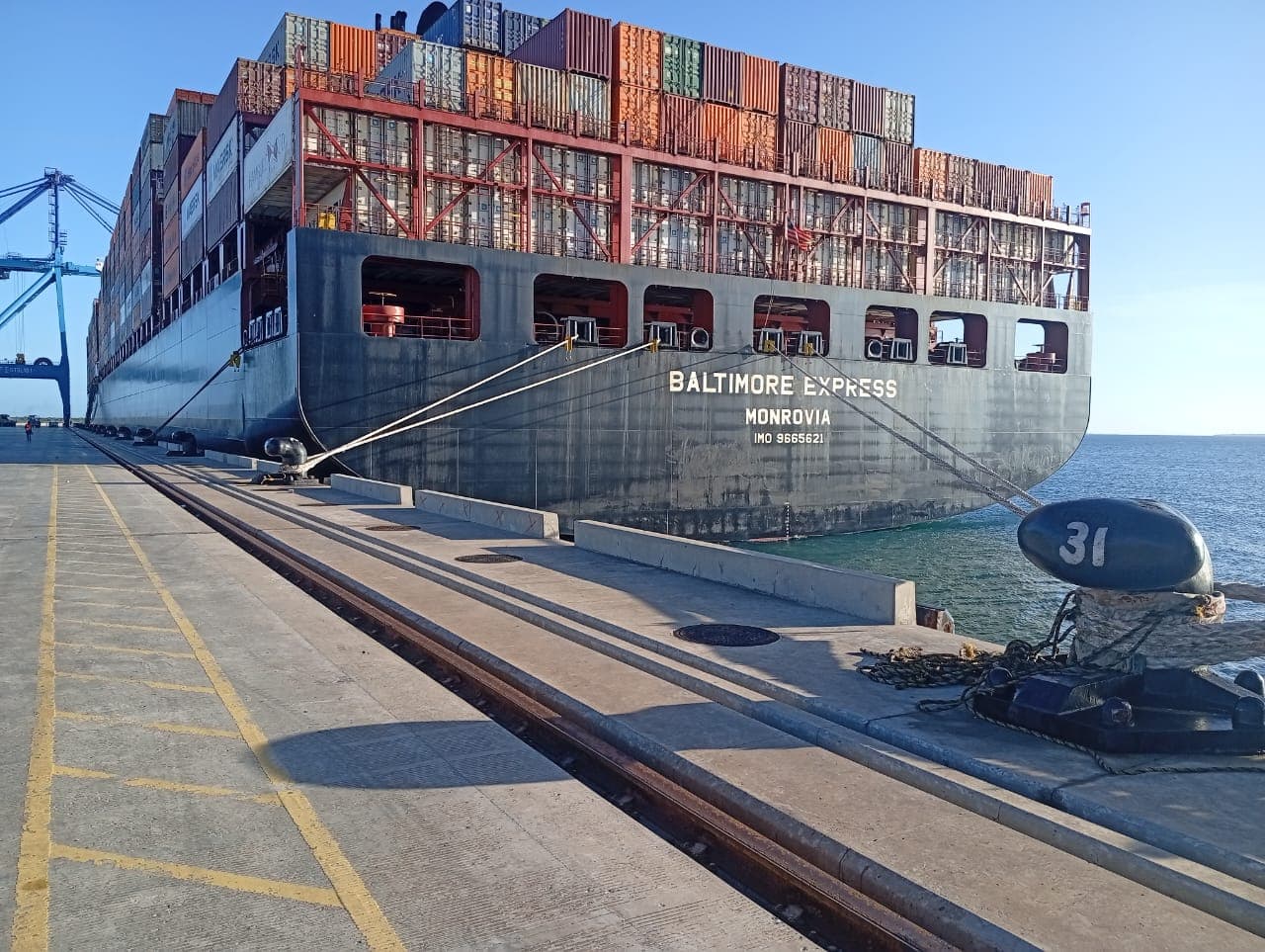East Africa’s Largest Ship MV Baltimore Express Docks at Lamu Port