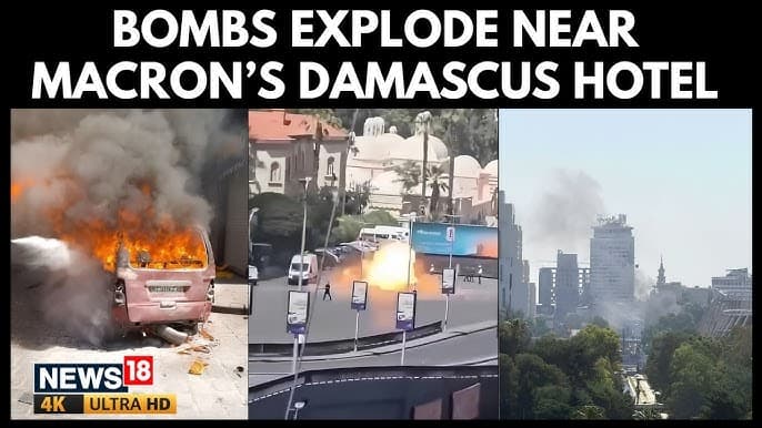 Explosions injure 18 in Damascus during Macron’s visit