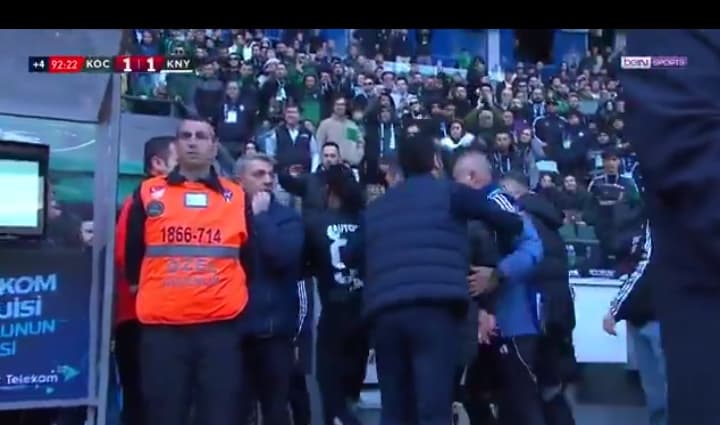 Kocaelispor players walk off the pitch
