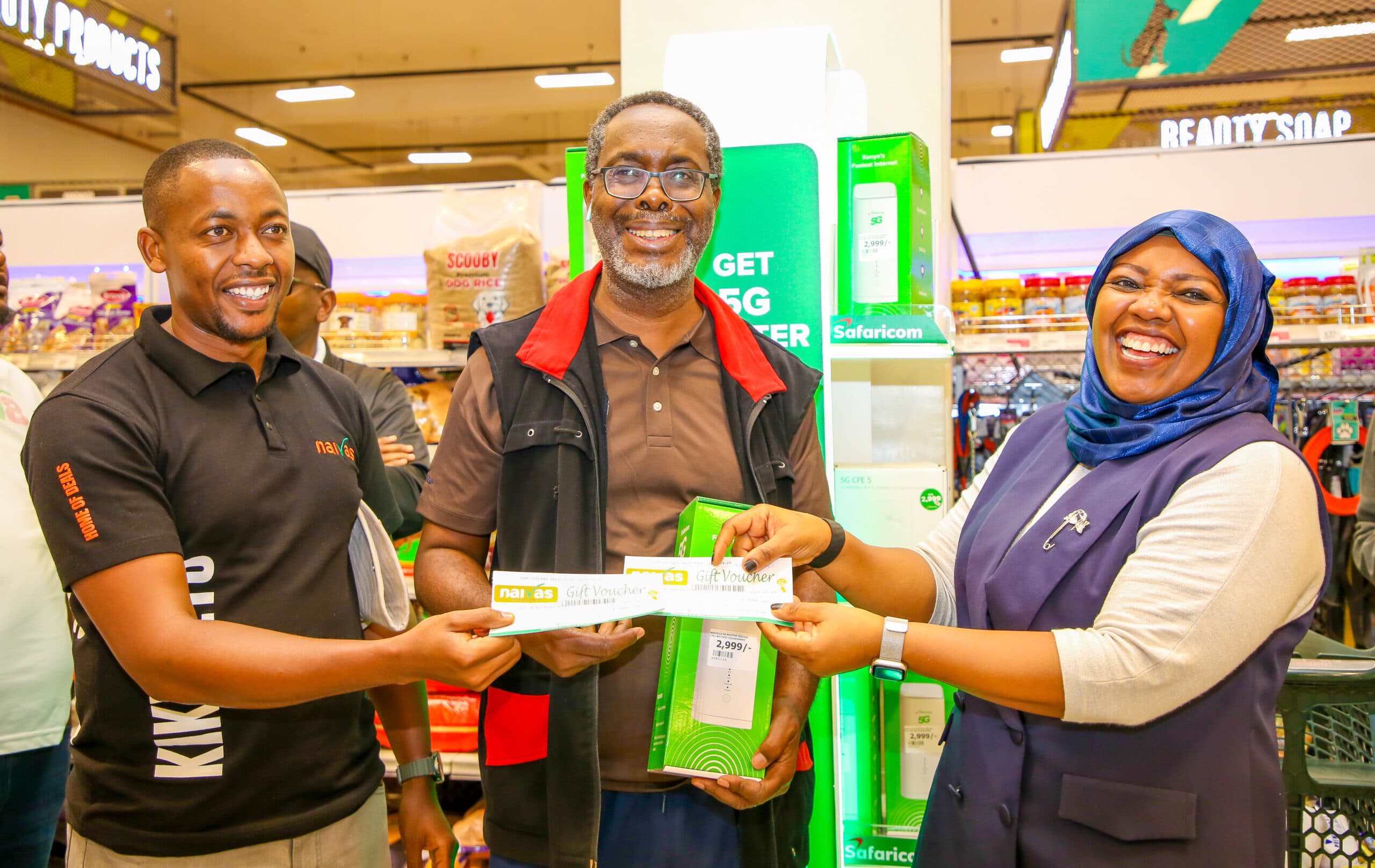 Safaricom 5G Home Internet devices are now available for sale at Naivas Supermarket