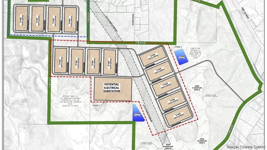 Project Sail: A $17 Billion Cluster of Data Centers Proposed in Coweta, Georgia