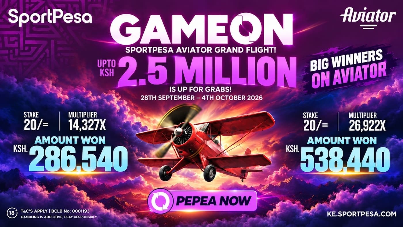 KSh2.5 Million Up For Grabs in SportPesa Aviator Grand Flight