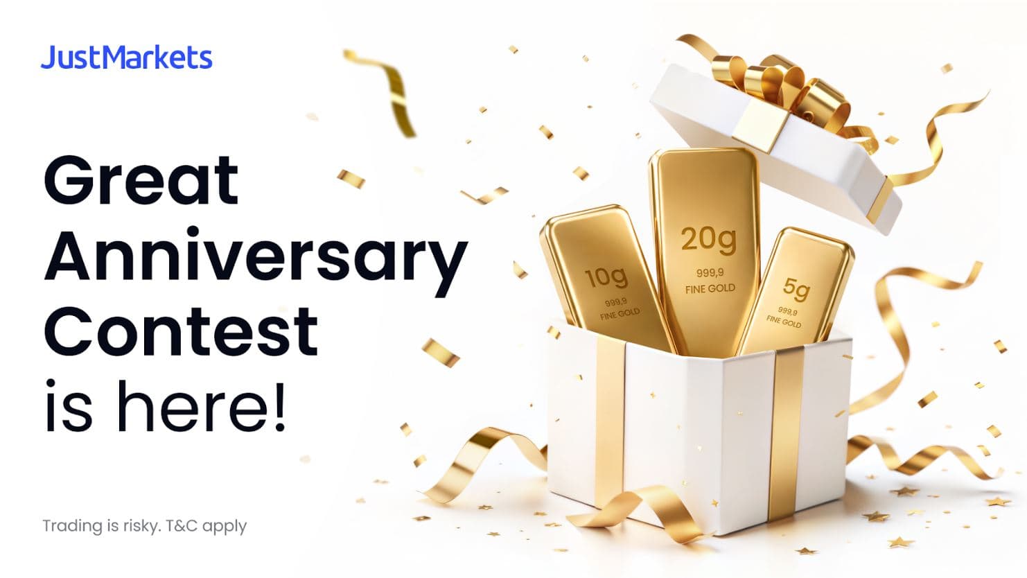 Join JustMarkets Great Anniversary Contest – Win Gold Bars and $50,000+