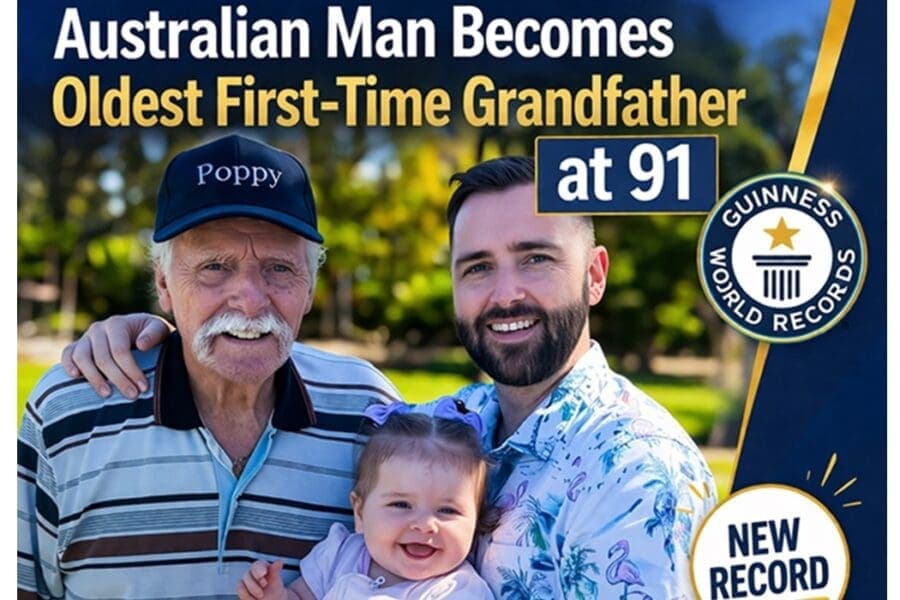 Australian Man Becomes Grandfather at 91, Sets World Record