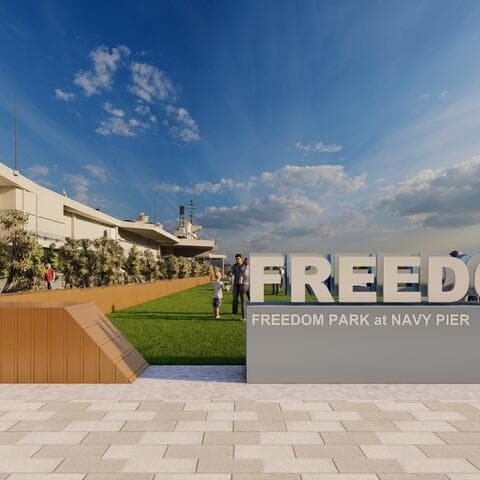 Construction has begun on the largest veterans’ park on the West Coast, Freedom Park at Navy Pier