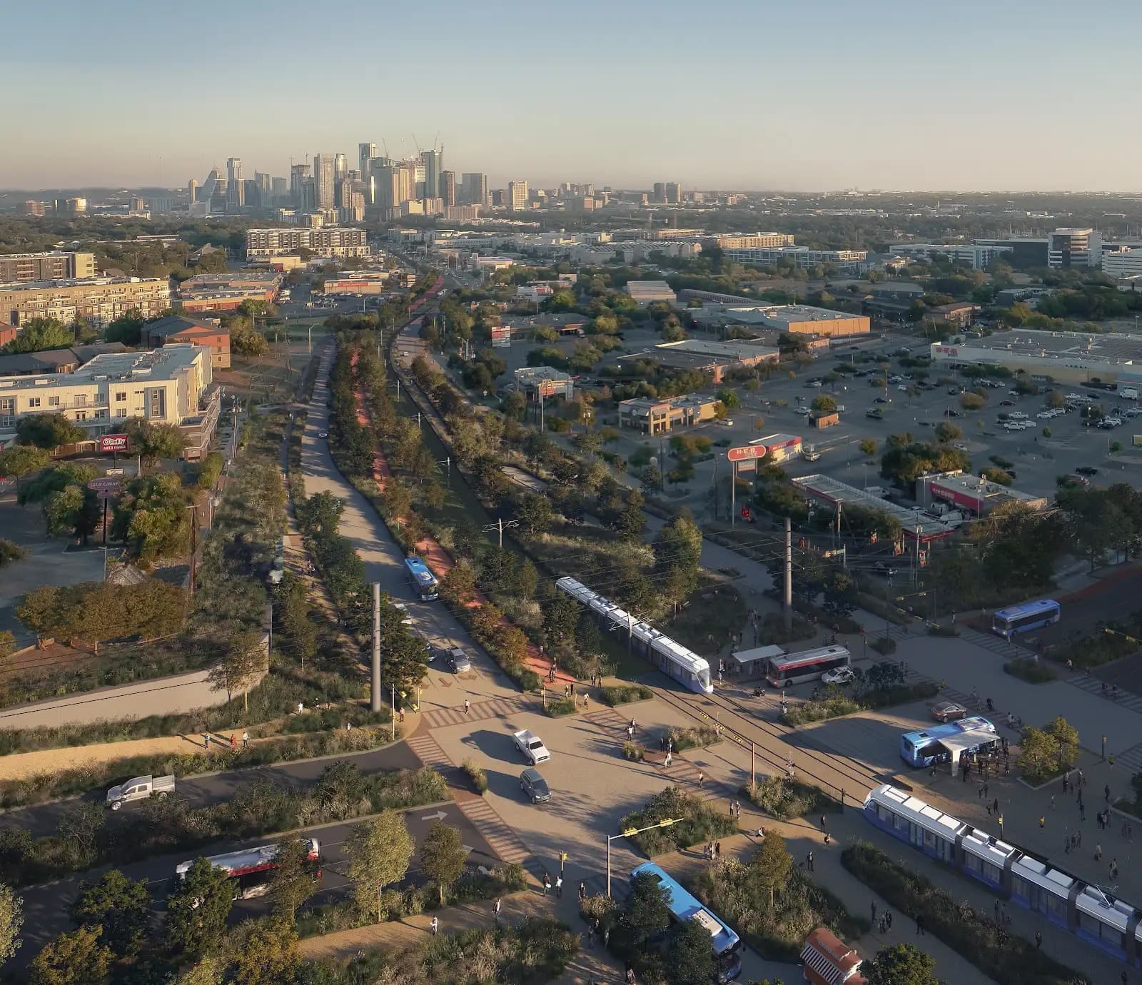 Latest renderings of the Austin Light Rail Project