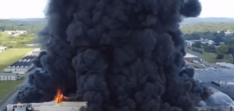 Warehouse Fire Erupts Again, Prompting Emergency Response and Road Closures